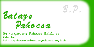 balazs pahocsa business card